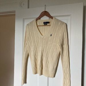Polo by Ralph Lauren cream Pima cotton cable knit sweater in medium
